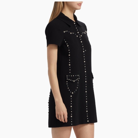 Cinq à Sept Florencia Studded Mini-Shirtdress Black - Picture 3 of 7